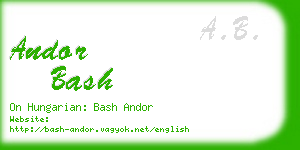 andor bash business card